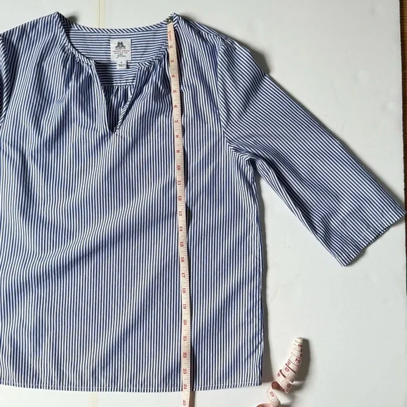 J.Crew Thomas Mason 3/4 Sleeves Top in Stripes Small 100% Cotton - Picture 6 of 8